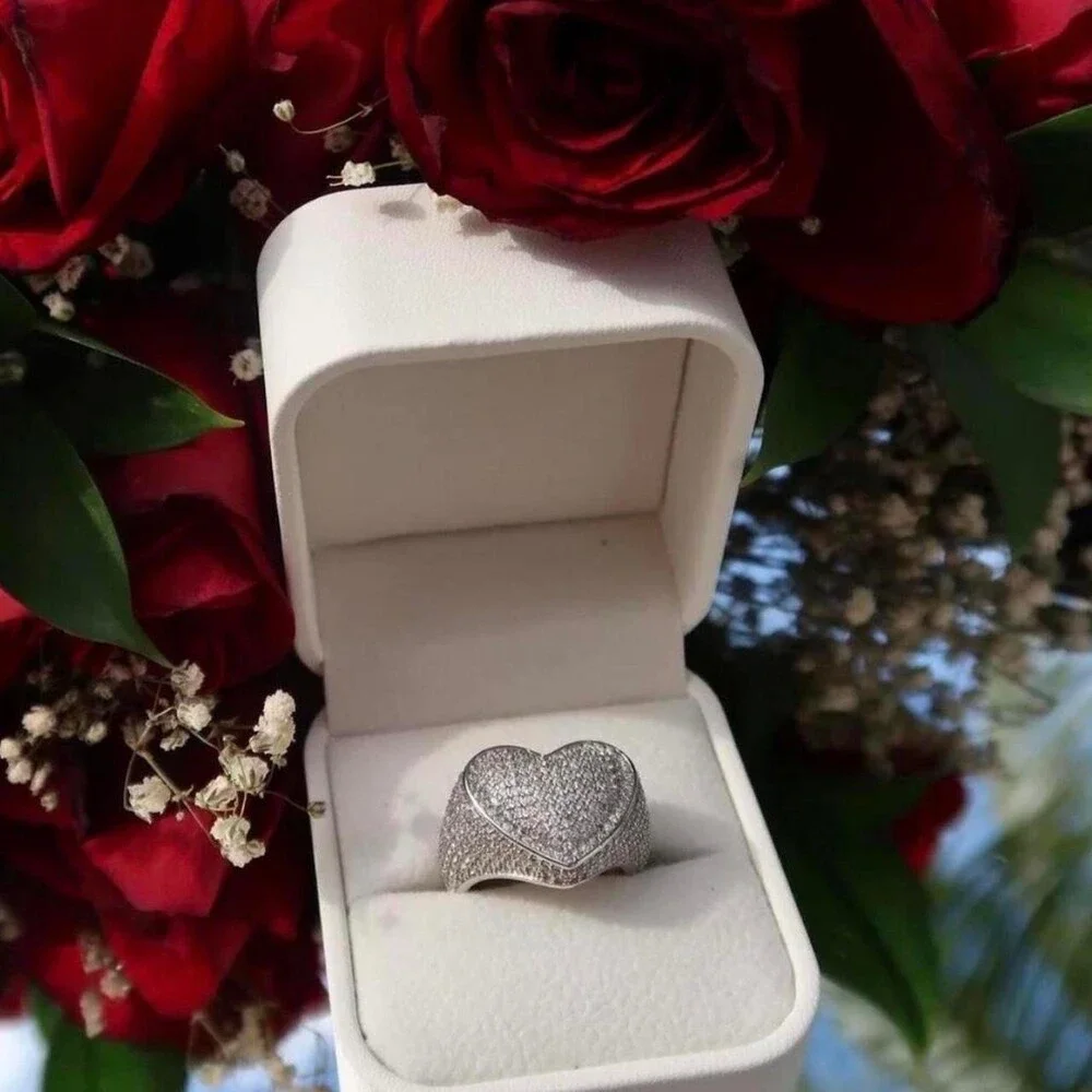 Silver Heart Ring Size 8 Dce 0